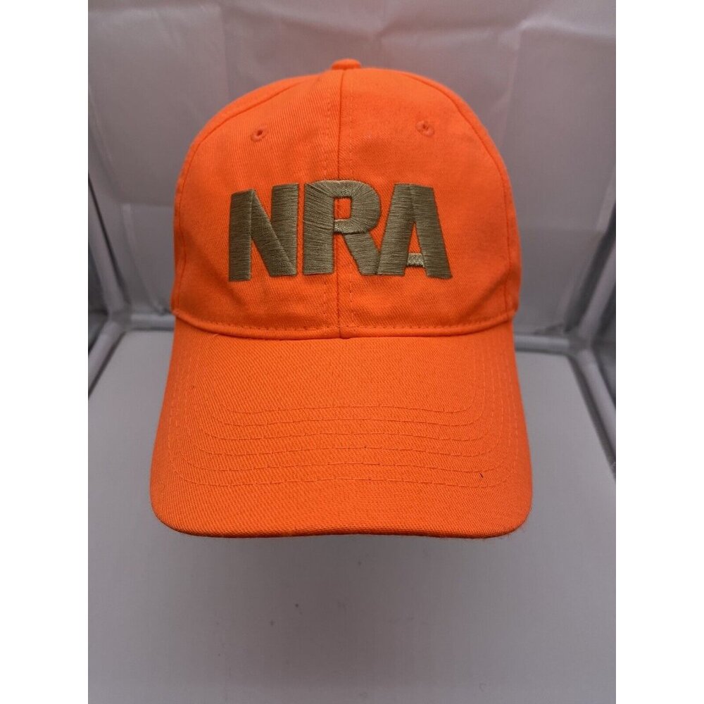 NRA Blaze Orange Baseball Cap Hat Hook Loop Adjustable "All In 2012"